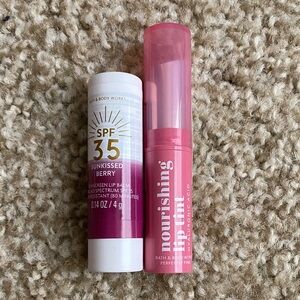 Bath & Body Works Sunkissed Berry Lip Balm and Pink Nourishing Lip Tint